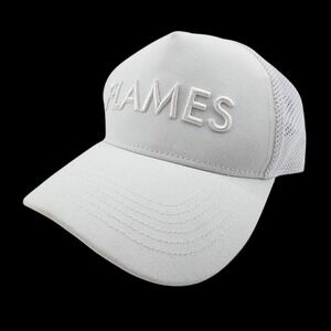 Line Change Calgary Flames Hat Embroidered White on‎ White Mesh Back Snapback
